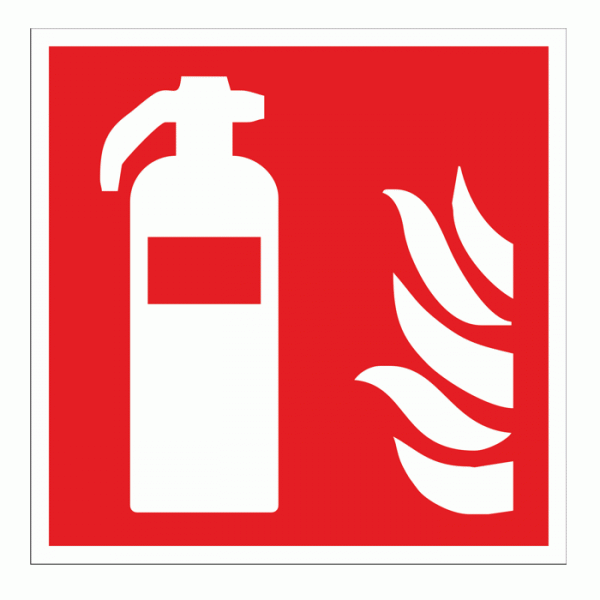 Brandschutzzeichen Schild Feuerlöscher ISO 7010 Kunststoff 200x200mm nachleuchtend